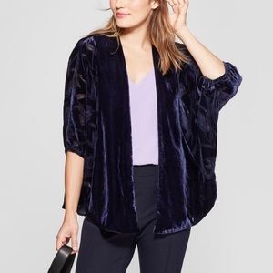 A New Day Blue Floral Velvet Kimono